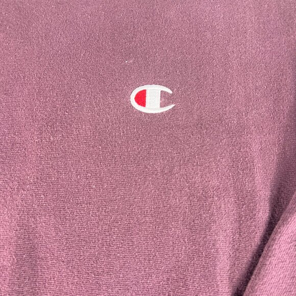 Y2K Champion Reverse Weave Sweatshirt Adult Medium Purple Small Logo Crewneck - Picture 2 of 14
